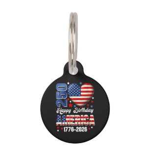 Women's America USA 250 Years Birthday 250th Anniv Pet Tag