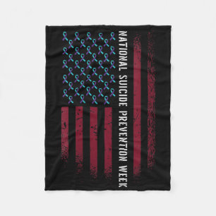 Womens American Advocacy Flag National Suicide Pre Fleece Blanket