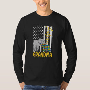 Womens American Autism Grandma Usa Flag Elephant A T-Shirt