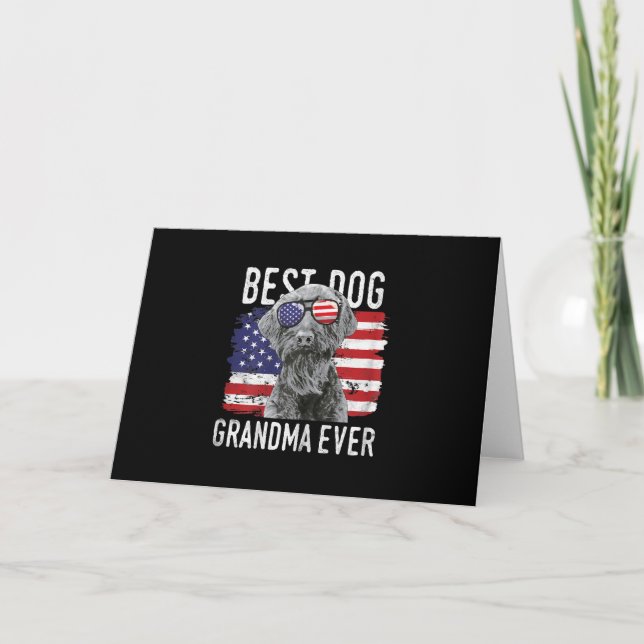 Womens American Flag Best Dog Grandma Ever Giant Thank You Card (Front)