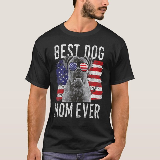 Womens American Flag Best Dog Mom Ever Pekingese U T-Shirt (Front)