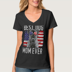 Womens American Flag Best Dog Mum Ever Pekingese U T-Shirt