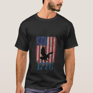 Womens American Flag Patriotic 1776 Betsy Ross USA T-Shirt
