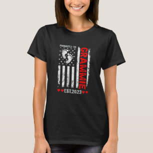 Womens American Flag Promoted To Grammie 2023 Moth T-Shirt