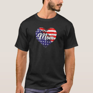 Womens American Flag Rugby Mum Apparel  4th Of Jul T-Shirt