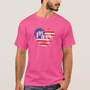 Womens American Flag Rugby Mum Apparel 4th Of Jul T-Shirt