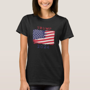 Women's American Flag Trump 2024 T-Shirt