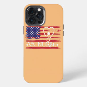 Womens American Flag VA Nurse Patriotic 4th of iPhone 13 Pro Max Case