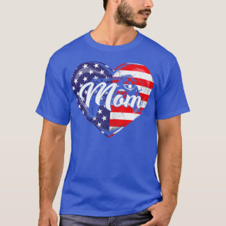 Womens American Flag Video Game Mom Apparel Funny  T-Shirt