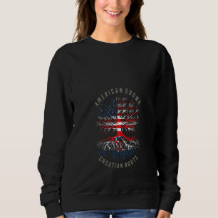 Womens American Grown Croatian Roots Usa Croatia F Sweatshirt