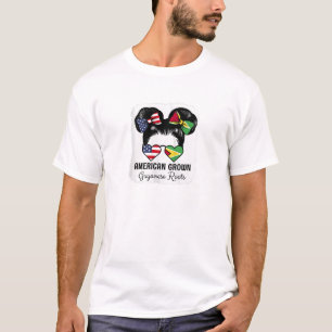 Womens American Grown Guyanese Roots Girl Guyana T-Shirt