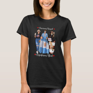 Womens American Raised Argentinian Blood Usa Flag T-Shirt