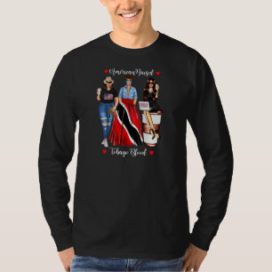 Womens American Raised Tobago Blood Trinidad & Tob T-Shirt
