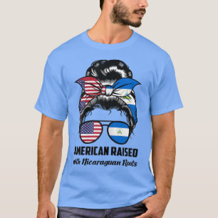 Womens American raised with Nicaraguan roots Nicar T-Shirt