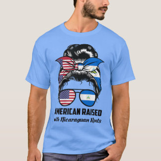Womens American raised with Nicaraguan roots Nicar T-Shirt