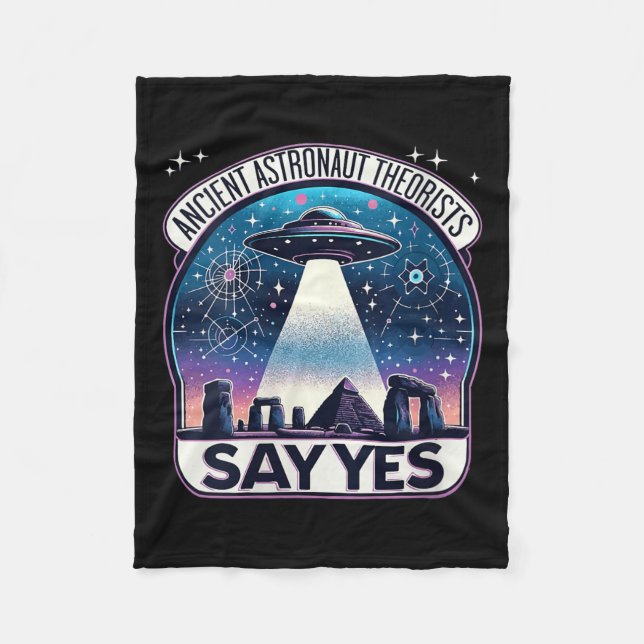 Womens Ancient Astronaut Theorists Say Yes Aliens  Fleece Blanket (Front)