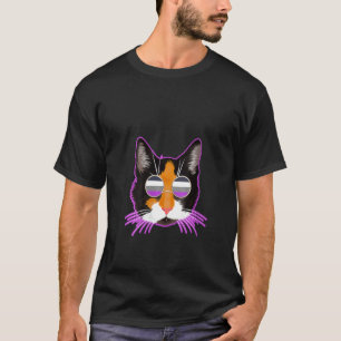 Womens Animal Cool Demisexual Ace Cat Asexual T-Shirt