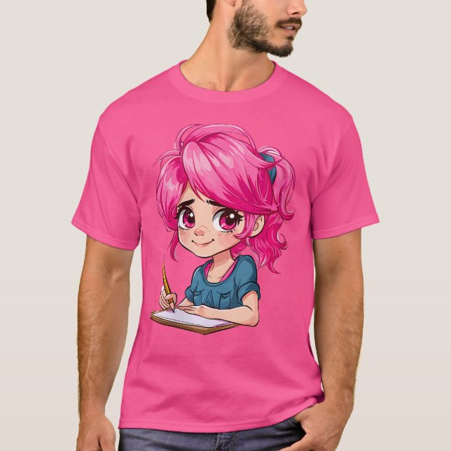 Womens Anime And Sketching Anime Girl Sketching Ot T-Shirt (Front)