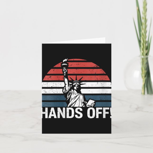 Womens Anti Maga Resistance Statue Of Liberty Hand Card (Front)