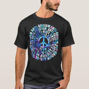 Womens Anti Racism Fascism Lies Hate Purple Tie Dy T-Shirt