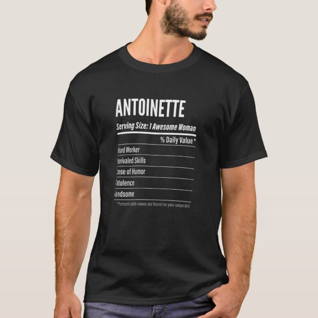 Womens Antoinette  Nutritional Facts Serving Size  T-Shirt (Front)