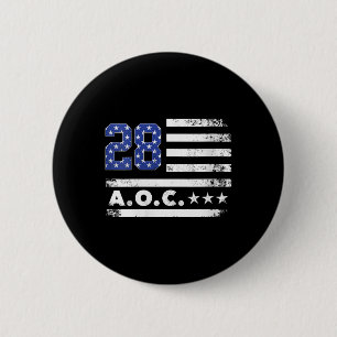 Womens Aoc 2028 A.o.c. 2028 For President American 6 Cm Round Badge