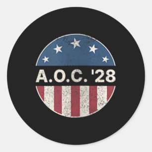 Womens Aoc 2028 A.o.c. 2028 For President American Classic Round Sticker