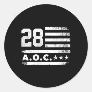 Womens Aoc 2028 A.o.c. 2028 For President American Classic Round Sticker