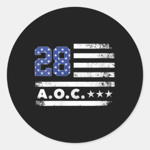 Womens Aoc 2028 A.o.c. 2028 For President American Classic Round Sticker