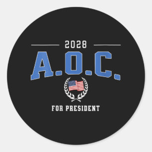 Womens Aoc 2028 For President Alexandria Ocasio-co Classic Round Sticker