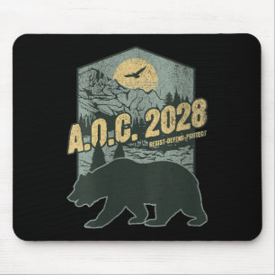 Womens Aoc 2028 For President Resist Bear Alexandr Mouse Mat