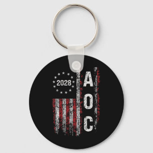 Womens Aoc Alexandria Ocasio Cortez 2028 For Presi Key Ring