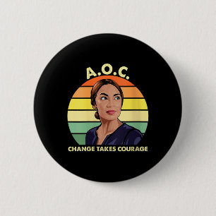 Womens Aoc Alexandria Ocasio-cortez First Female P 6 Cm Round Badge