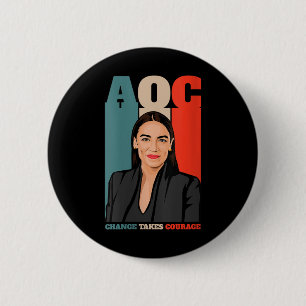 Womens Aoc Alexandria Ocasio-cortez First Female P 6 Cm Round Badge