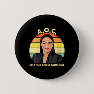 Womens Aoc Alexandria Ocasio-cortez First Female P 6 Cm Round Badge