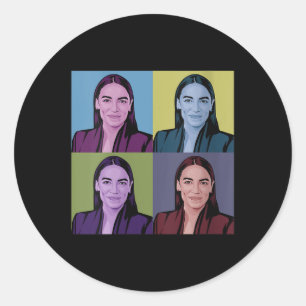 Womens Aoc Alexandria Ocasio-cortez First Female P Classic Round Sticker