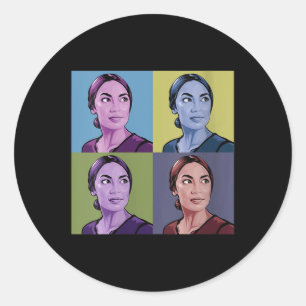 Womens Aoc Alexandria Ocasio-cortez First Female P Classic Round Sticker