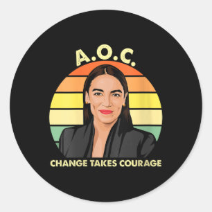 Womens Aoc Alexandria Ocasio-cortez First Female P Classic Round Sticker