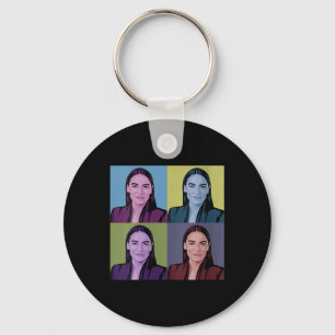 Womens Aoc Alexandria Ocasio-cortez First Female P Key Ring