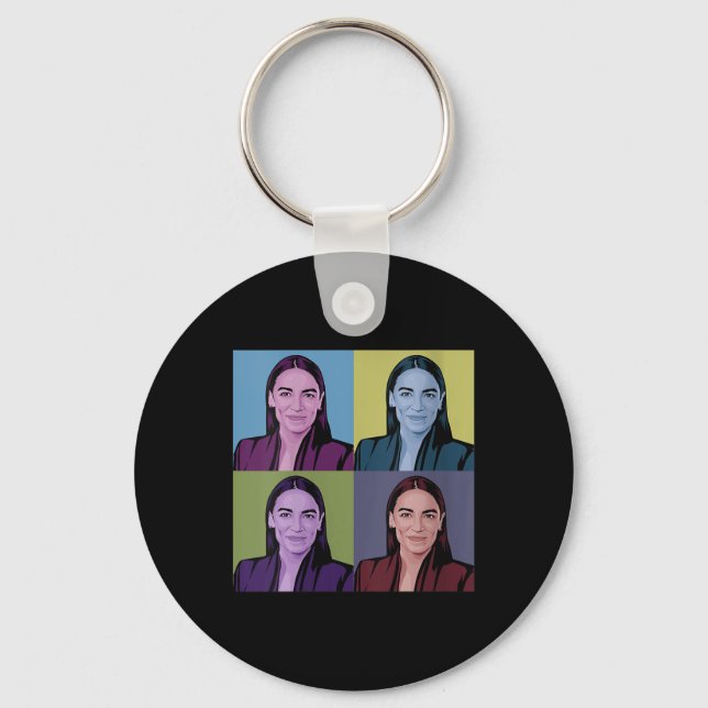Womens Aoc Alexandria Ocasio-cortez First Female P Key Ring (Front)