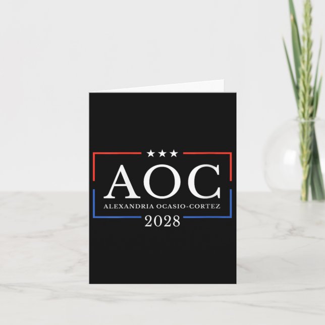 Womens Aoc For President 2028 Simple Sign For Wome Card (Front)