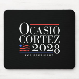 Womens Aoc For President 2028 V-neck Mouse Mat