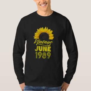 Womens Apparel Sunflower Vintage June 1989 33 Birt T-Shirt