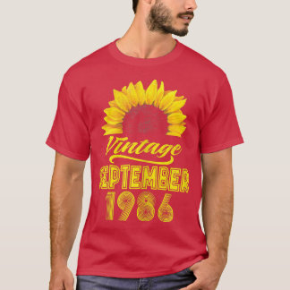 Womens Apparel Sunflower Vintage September 1986 36 T-Shirt