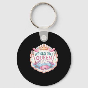 Womens apres ski queen skiing lover girl skier key ring
