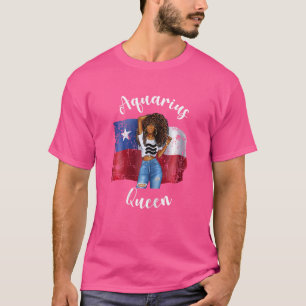 Womens Aquarius Queen From Chile Chilean Birthday T-Shirt