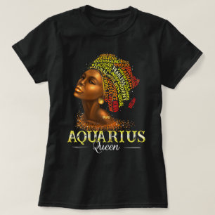 Womens Aquarius Queen Womens Birth Date Symbol ... T-Shirt
