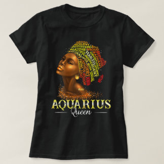 Womens Aquarius Queen Womens Birth Date Symbol ... T-Shirt