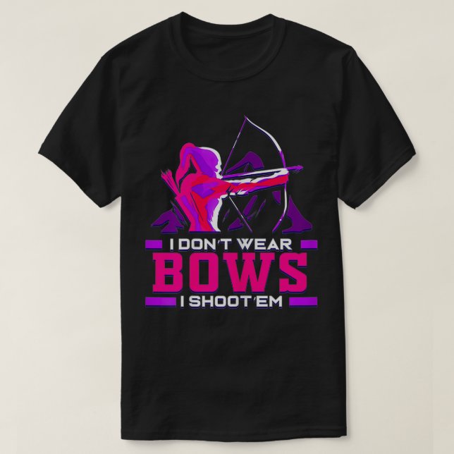 Womens Archery Girl Gift for Woman Archer Bow and  T-Shirt (Design Front)