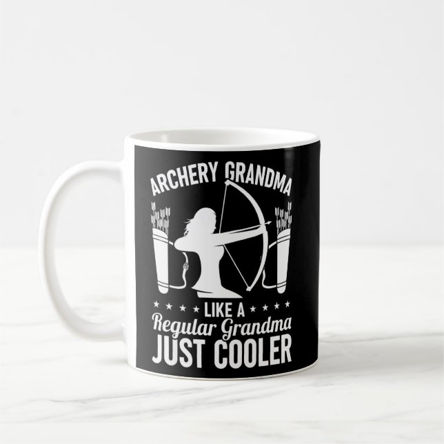 Womens Archery Grandma  Bow Shooting Archer  Coffee Mug (Left)